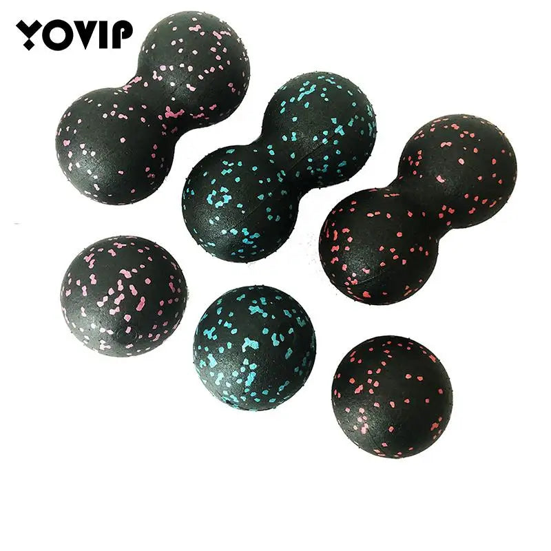 Fitness Ball Double Lacrosse Massage Ball Set Mobility Peanut Balls Self-Myofascial Release Deep Tissue Gym Home Massage Tool